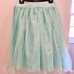 Aqua tulle skirt